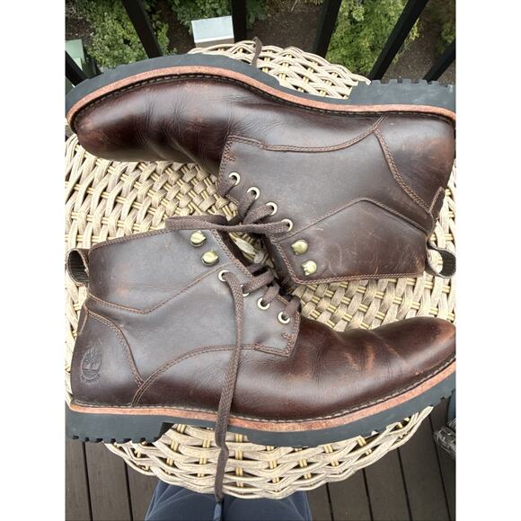 Timberland Lace Up Boots Dress Casual Brown Timberdry Men’s 8.5 US 42 EU - Picture 1 of 16
